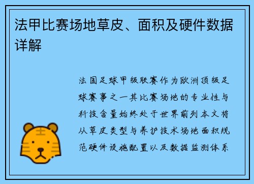 法甲比赛场地草皮、面积及硬件数据详解